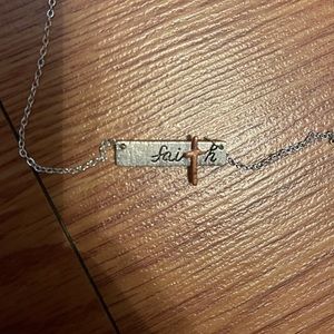 Faith bar necklace